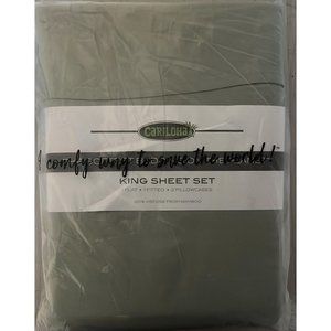 Cariloha 100% Viscose Bamboo Sheet Set King, SAGE - Soft and Cooling Bedding